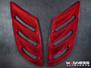 Alfa Romeo Stelvio Hood Air Vent Trim Kit - Quadrifoglio - Carbon Fiber - Red Candy Alfa Romeo Stelvio Hood Air Vent Trim Kit - Quadrifoglio - Carbon Fiber - Red Candy